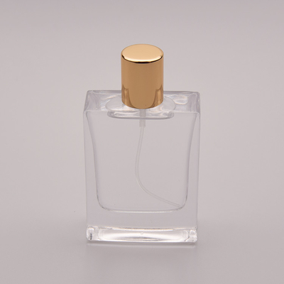Küçük Altın Kapaklı 50ml Düz Cam Parfüm Şişesi